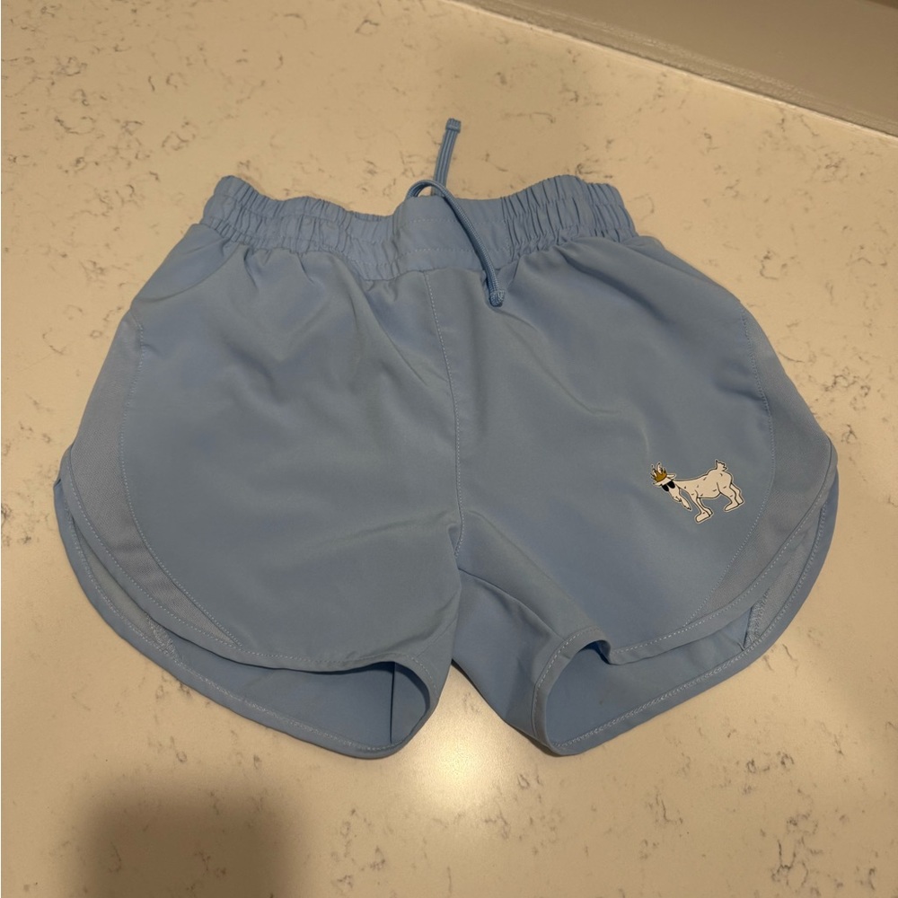 Kids Light Blue Shorts with Embroidered Detail